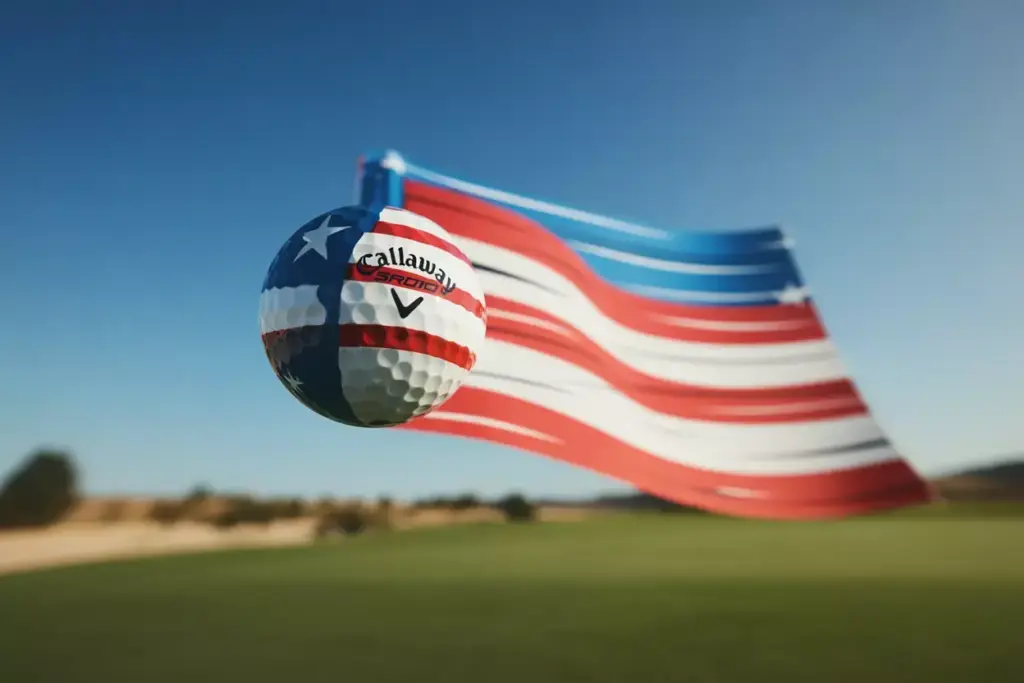 Callaway chrome soft freedom edition golf ball in flight