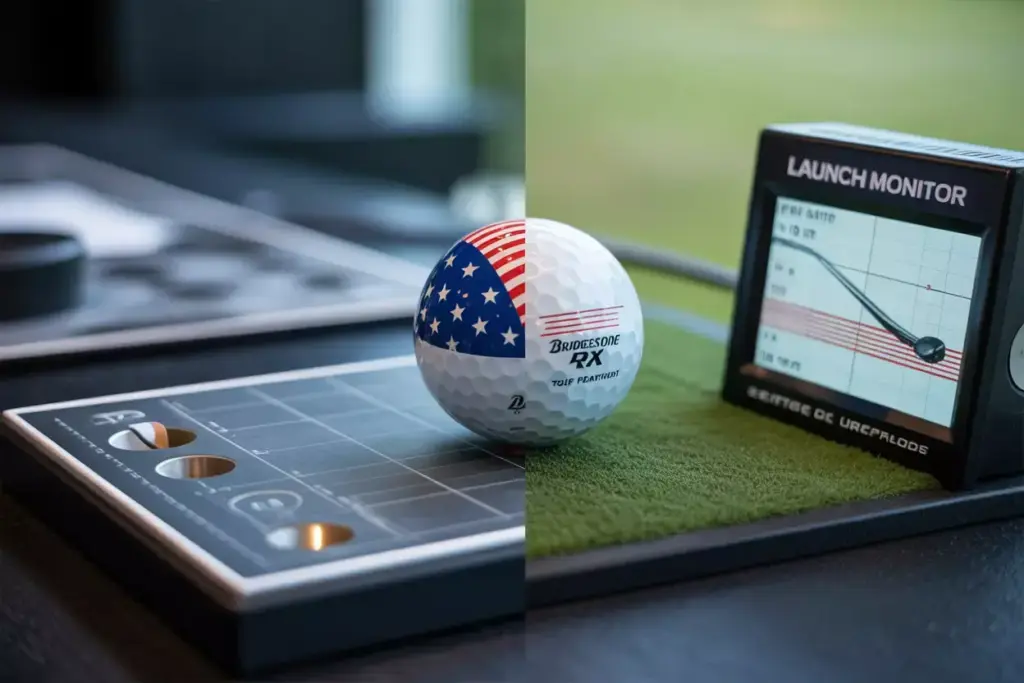 Bridgestone tour b rx stars and stripes ball launch monitor fitting