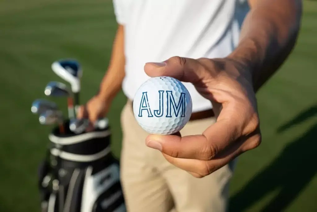 Personalized initials monogram golf ball ownership identity
