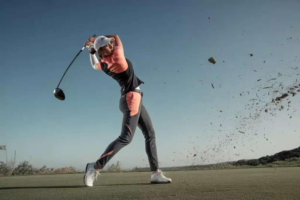 High performance stretch golf pants four way swing mobility seamless