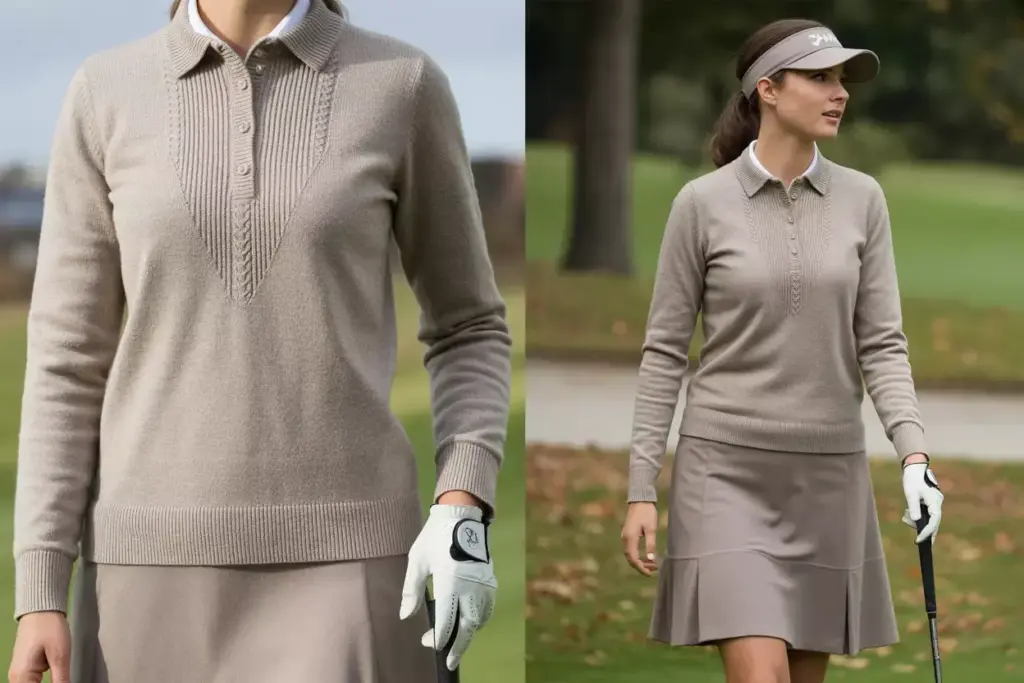 6 sophisticated knit sweater tailored skirt autumn golfer upscale