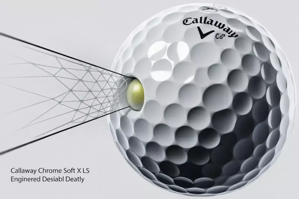 Callaway chrome soft x ls 332 dimple pattern macro core