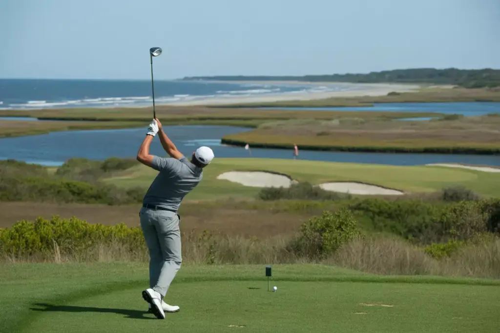 Kiawah island ocean course par three over marsh atlantic ocean