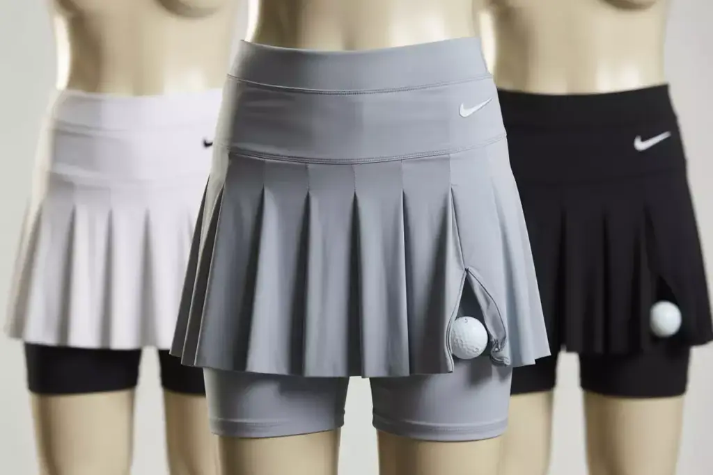 Nike dri fit victory pleated golf skirt with compression shorts ball pocket