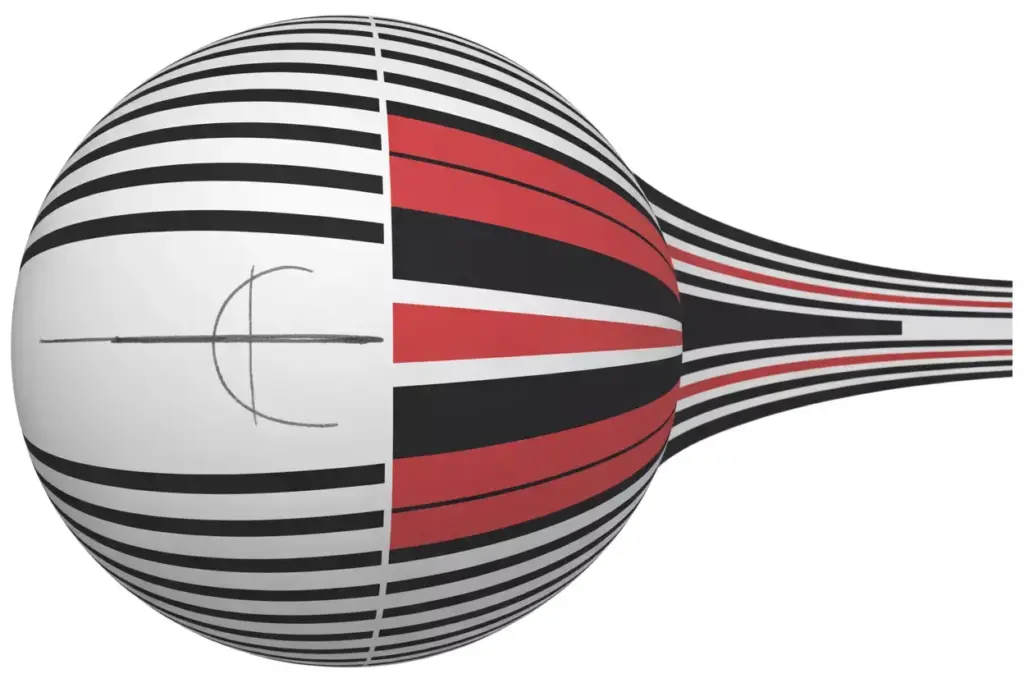 Bold racing stripe golf ball black red geometric sporty