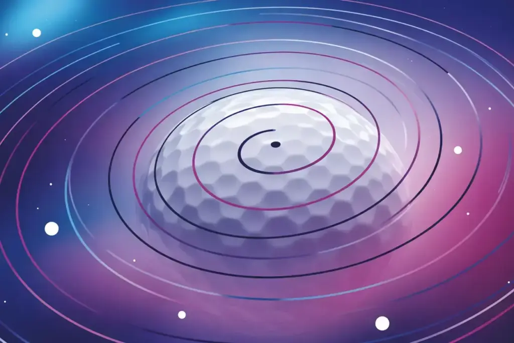 Spiral galaxy golf ball blue purple pink gradient stars