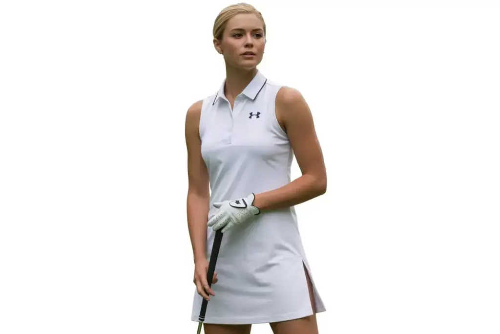 Under armour zinger polo collar golf dress classic fit green
