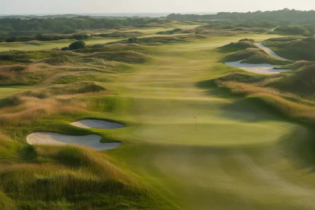 Aerial View Shinnecock Hills Rolling Fairways Fescue Plateau Greens