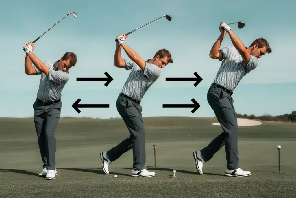 The Weight Transfer Step Drill Golfer Performing Three Step Sequence For Kinetic Chain