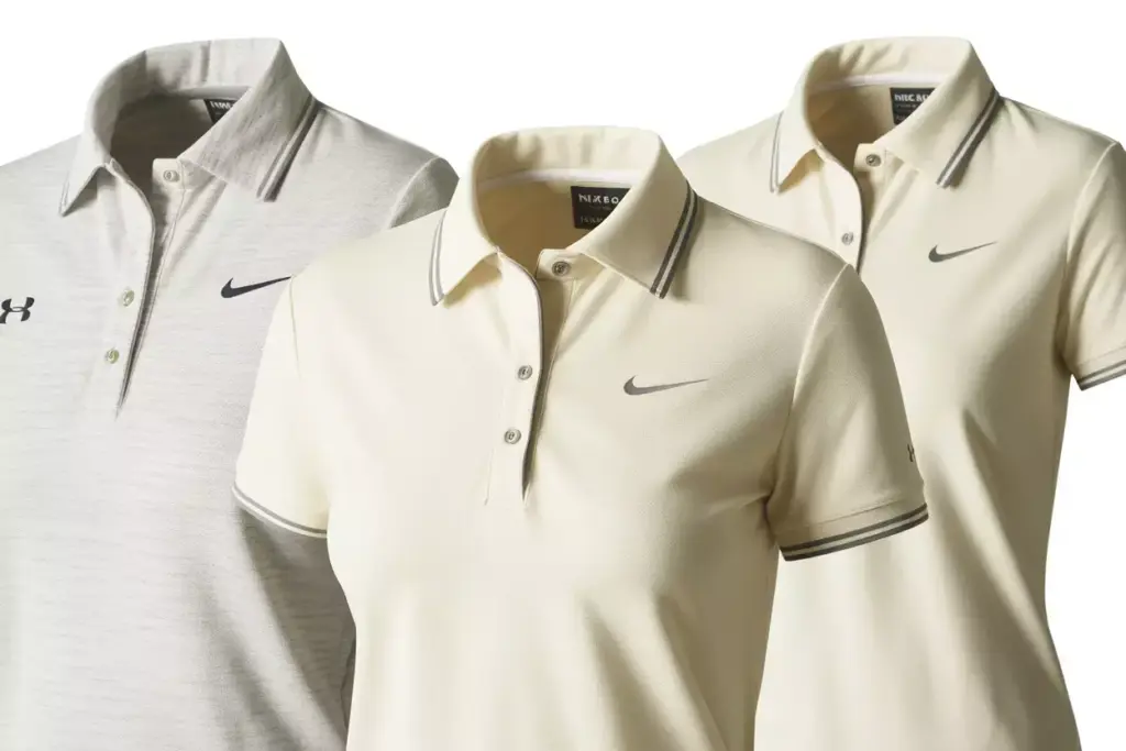 A Classic White Performance Golf Polo With Contrast Piping And Moisture Wicking Fabric