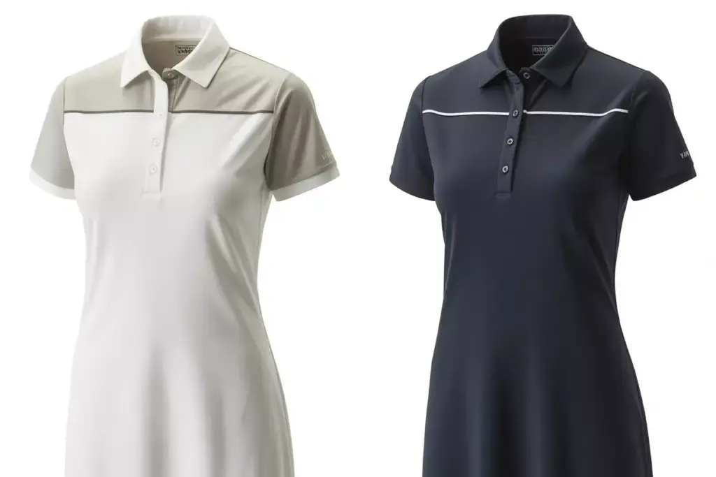 Classic polo performance golf dress with structured collar