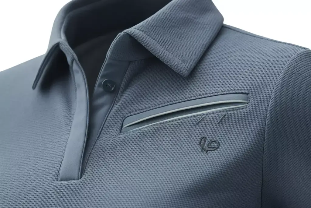 Textured fabric golf dress detailed close up athletic