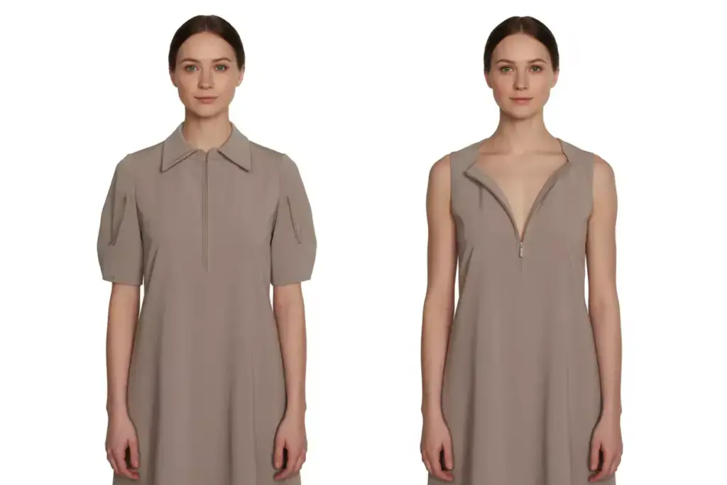 Convertible collar golf dress two styles one garment