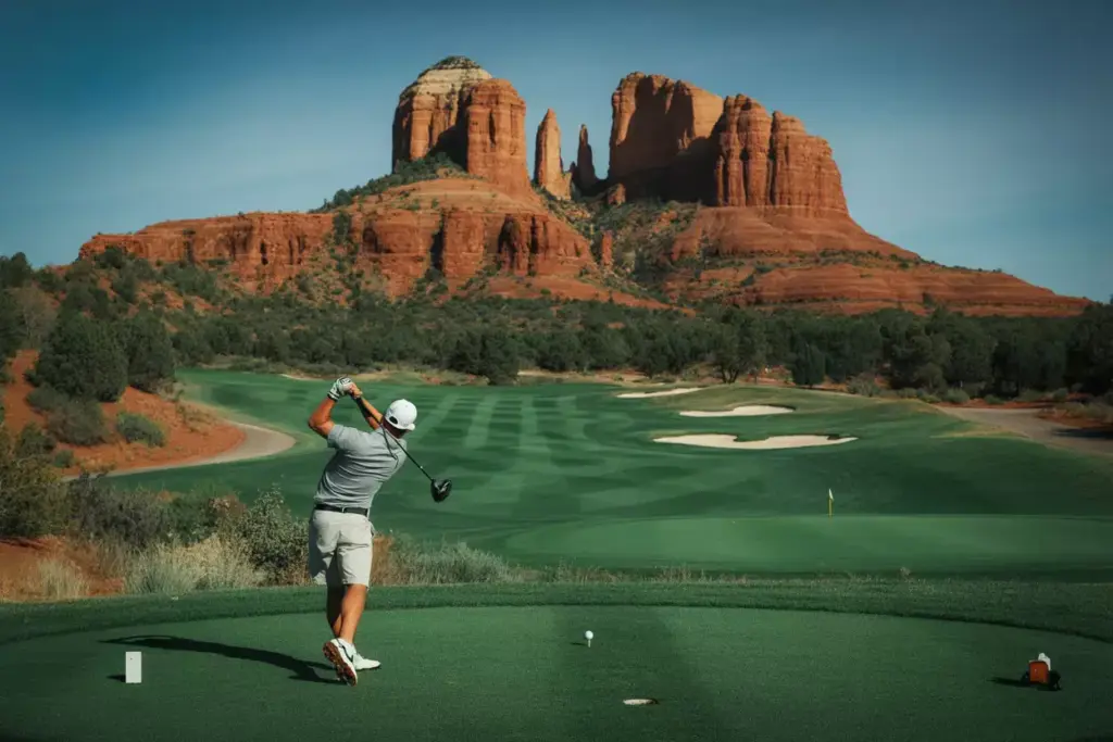 Sedona Golf Resort Par 4 Fairway With Cathedral Rock Backdrop