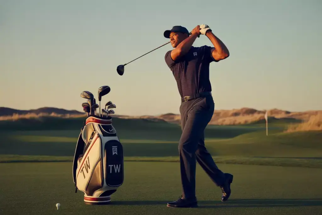 Tiger Woods Collection Golfer Swinging Sunset Fairway Luxury Bag