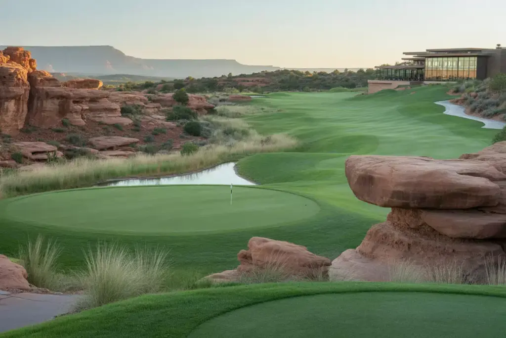 Seven Canyons Fairway Winding Around Natural Red Rock Outcroppings