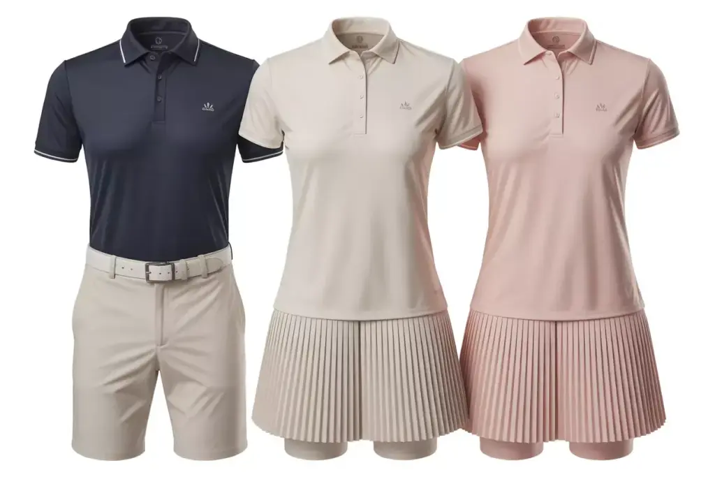 Classic polo pleated skort golf outfit neutral studio