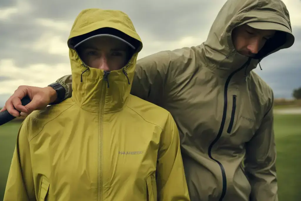 A Bright Rain Jacket And Packable Wind Jacket Ready For Golf Weather