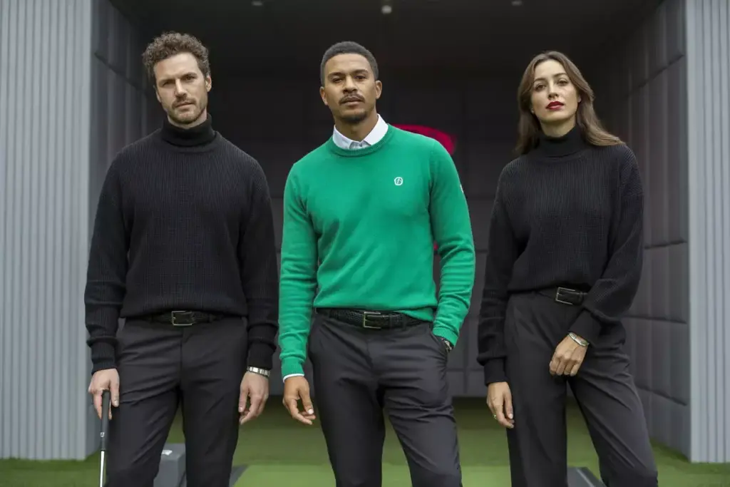 The Color Pop Statement With Black Base And Bold Emerald Green Sweater