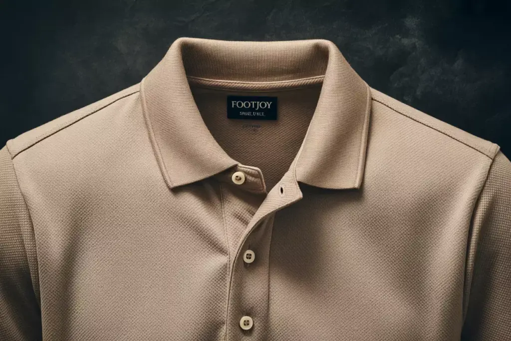 Footjoy pique polo collar detail texture still life