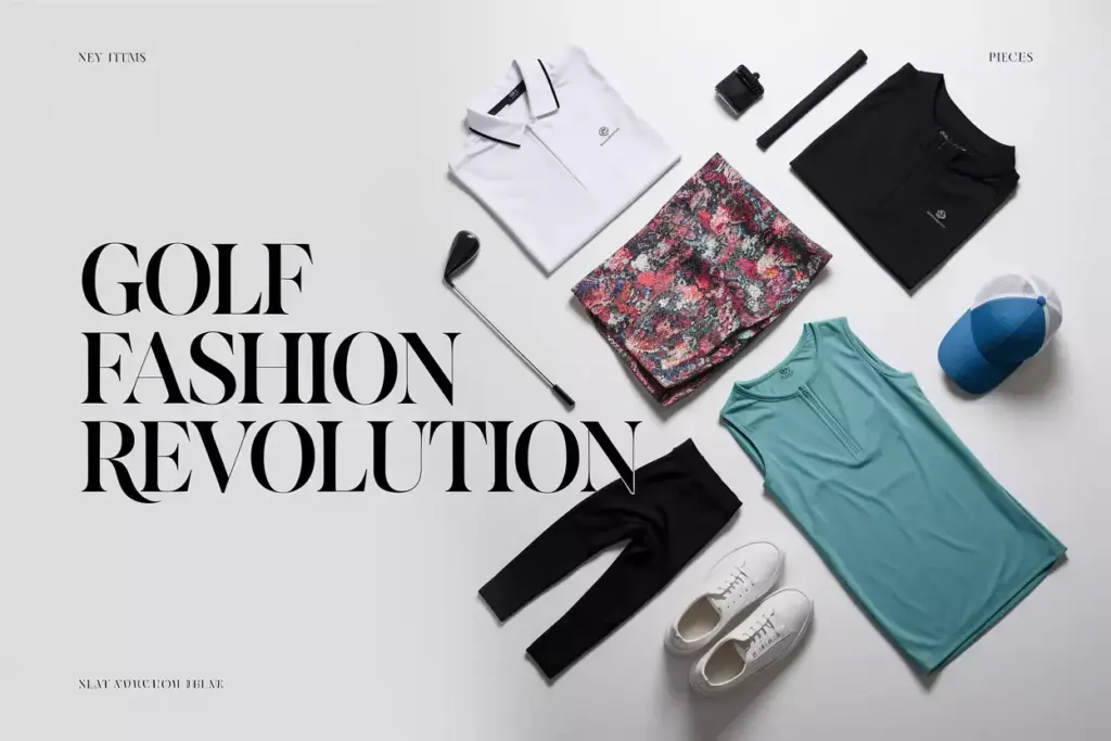 Modern womens golf attire flat lay stylish versatile pieces
