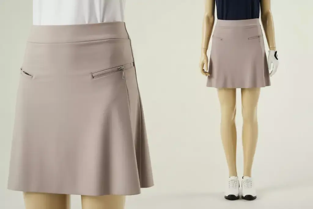 Sleek a line golf skirt tailored waistband detailed pockets
