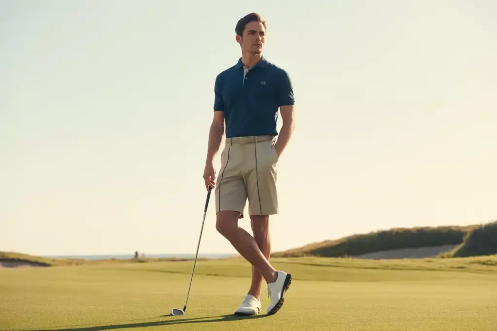 Classic Tailored Golf Shorts Fairway Golden Hour Portrait