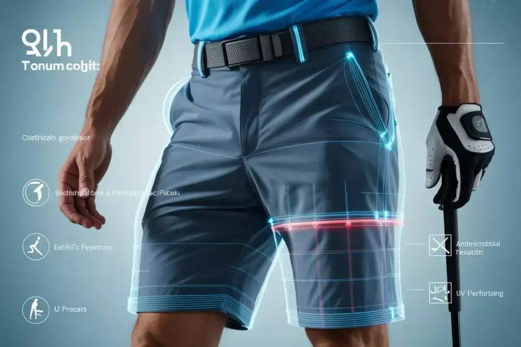 Technical Innovation Golf Shorts Schematic Feature Highlight Visualization