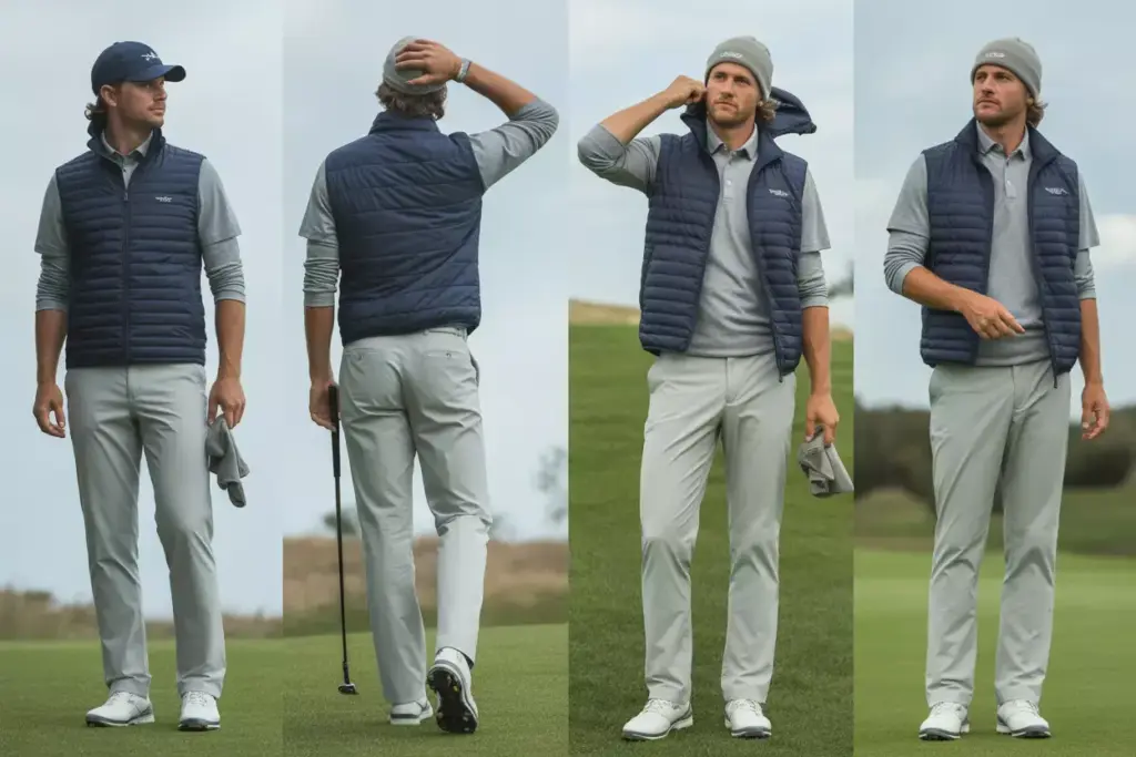 Ultra lightweight system thin merino packable down jacket walking golfer