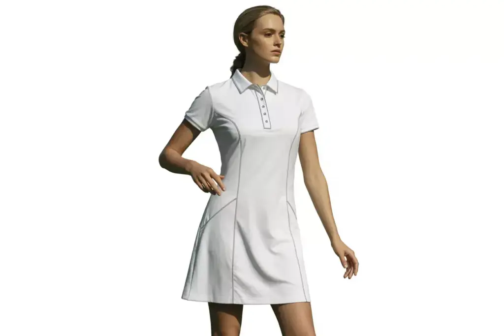 Classic polo golf dress a line silhouette side pockets studio