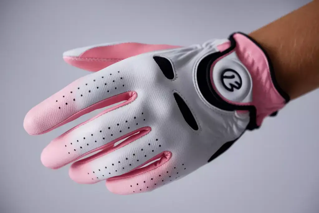 Footjoy weathersof pink passion synthetic golf glove studio shot