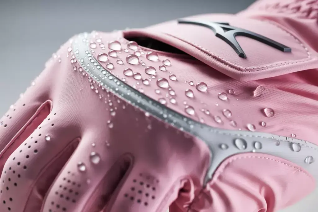 Mizuno comp pink blossom glove water beading quikdri tech