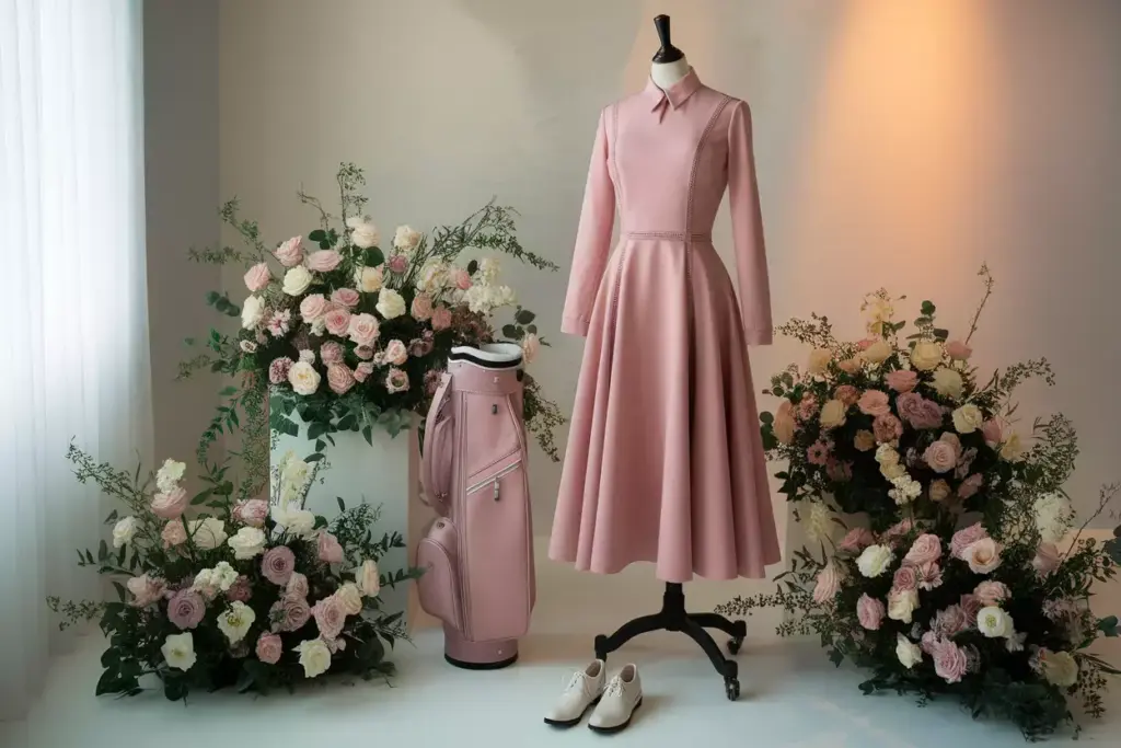 The sophisticated pink golf dress mannequin display