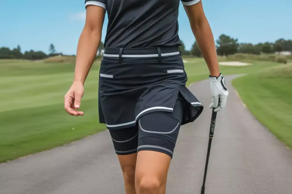 Hybrid black golf skirt athletic shorts walking cart path