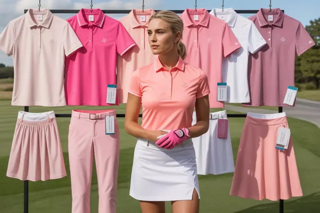 Mastering pink golf apparel selection with various shades and outfits