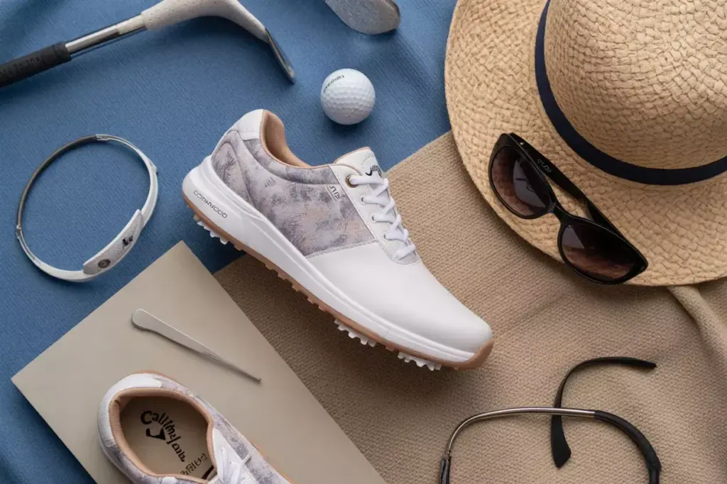Callaway coronado v2 sneaker style flatlay with accessories