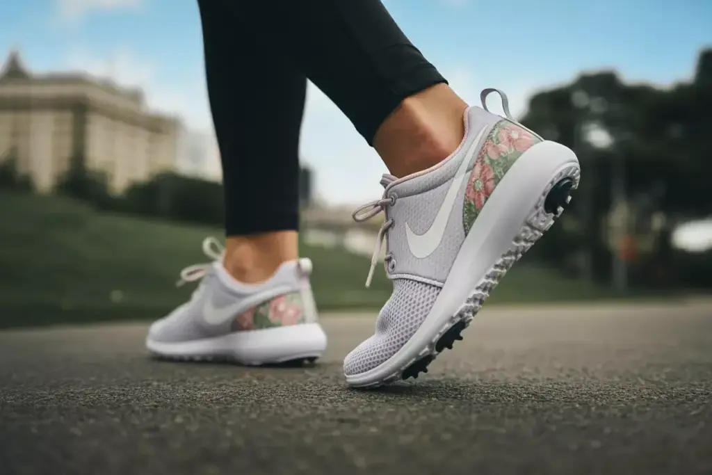 Nike roshe g mesh upper floral print casual lifestyle sneaker