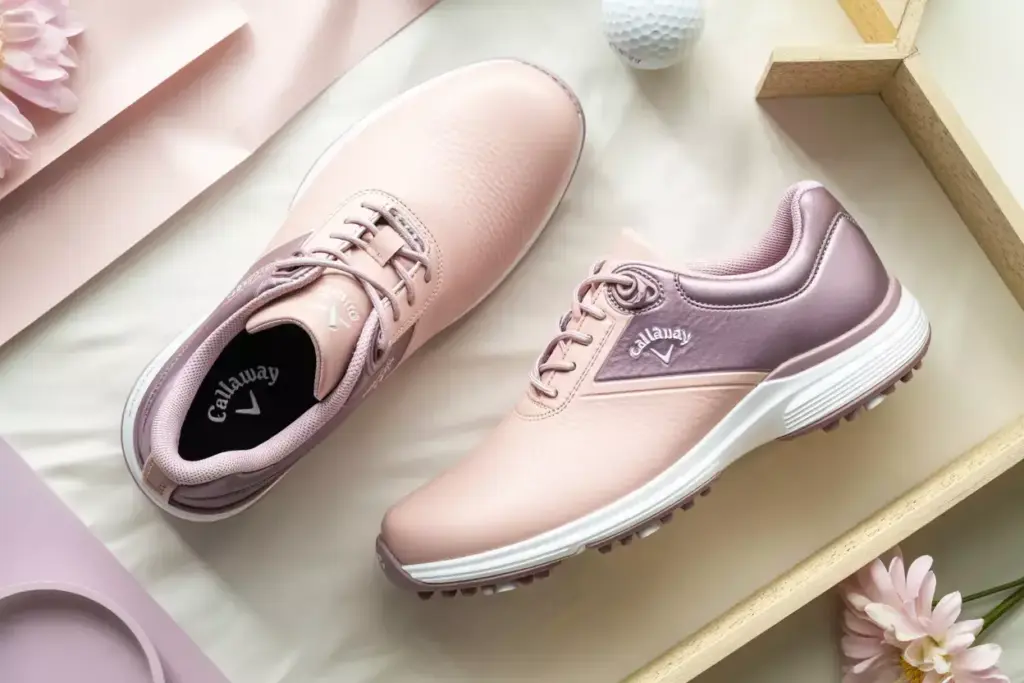 Callaway solaire soft pink microfiber leather feminine elegant design