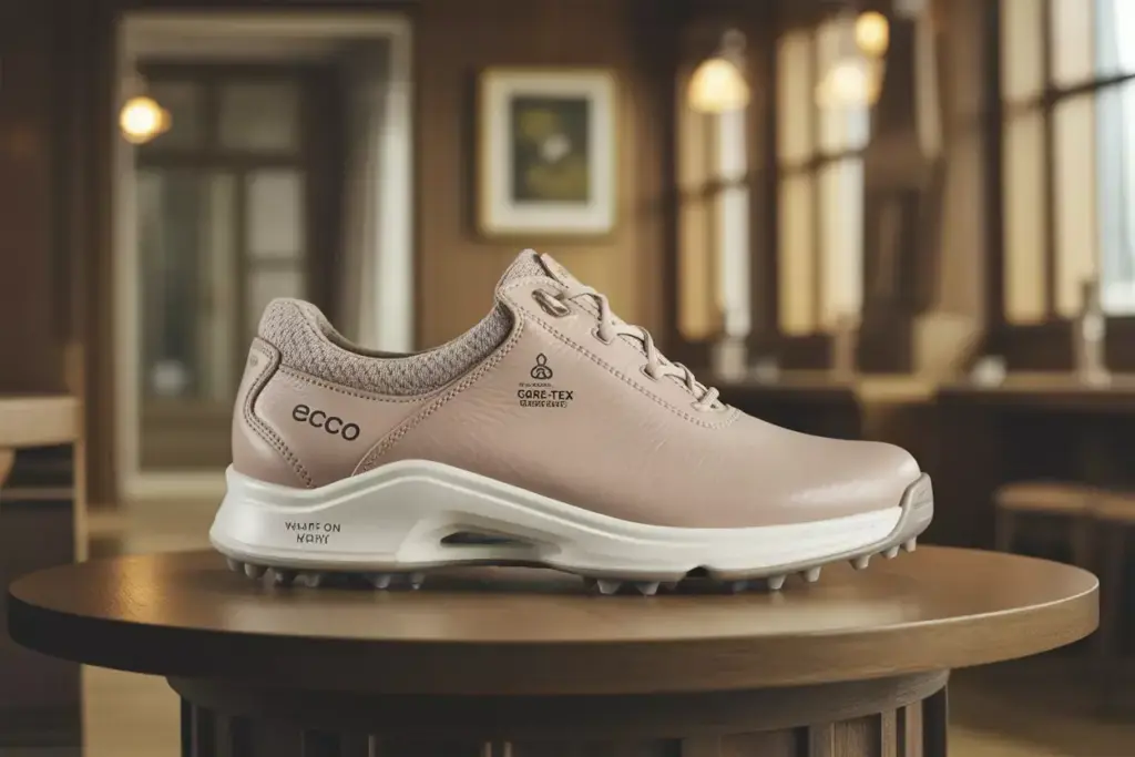 Ecco Biom Hybrid 3 Premium Yak Leather Golf Shoe Clubhouse Setting