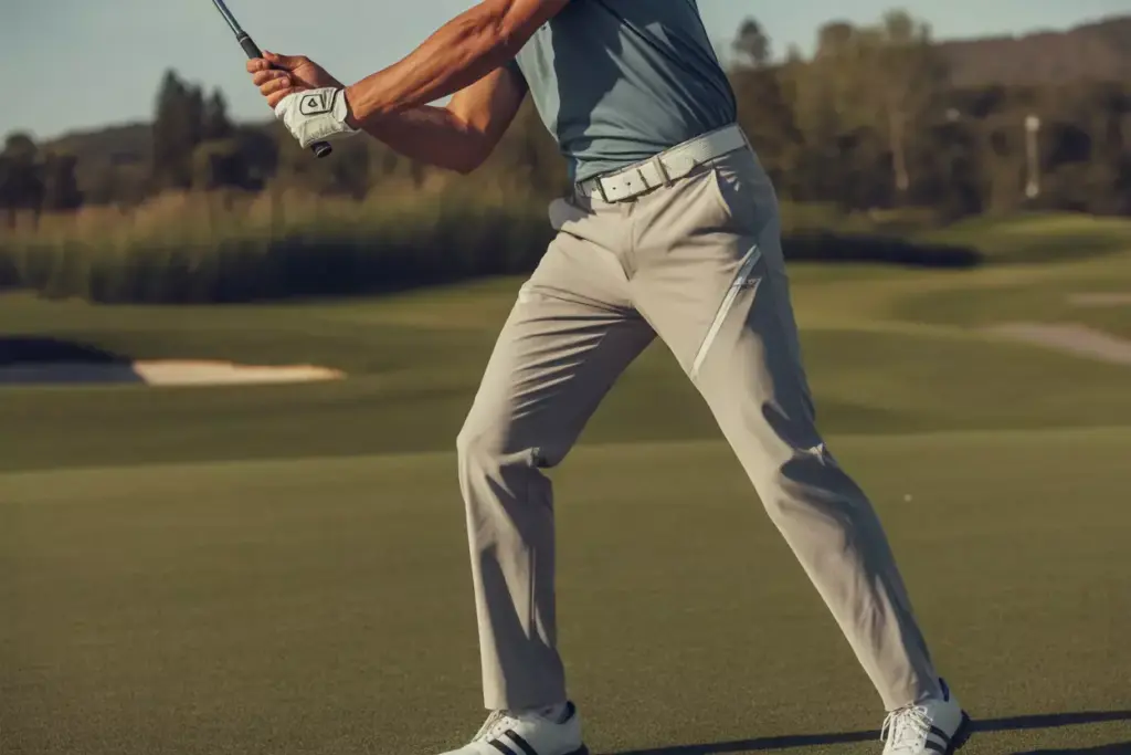 Adidas ultimate365 tapered leg golf pants on course