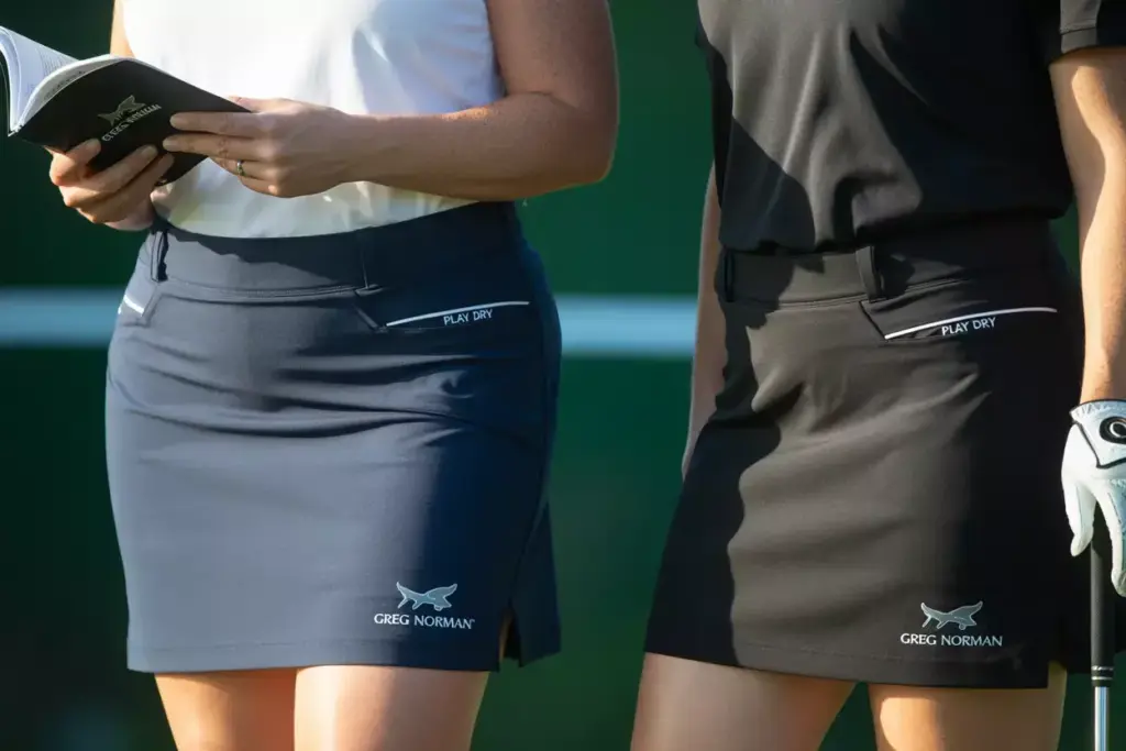 Greg norman play dry plus size professional golf skirt pockets