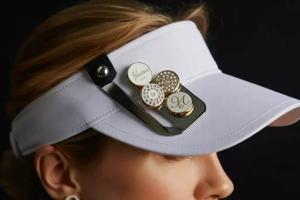 Magnetic hat clip holding elegant crystal ball markers