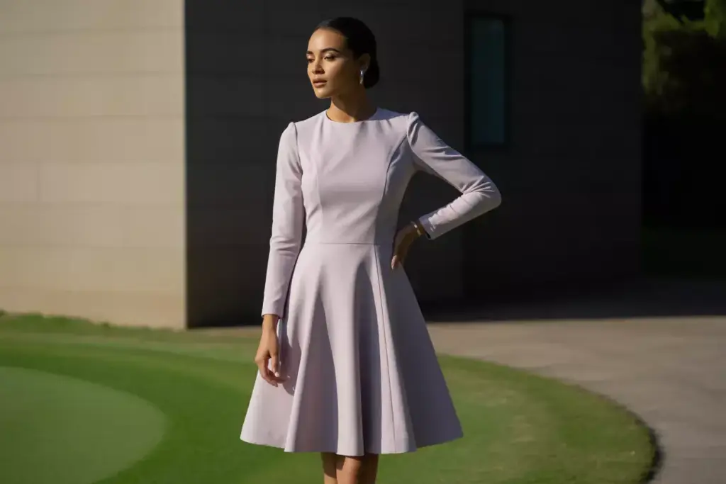 The elegant a line golf dress with fitted bodice