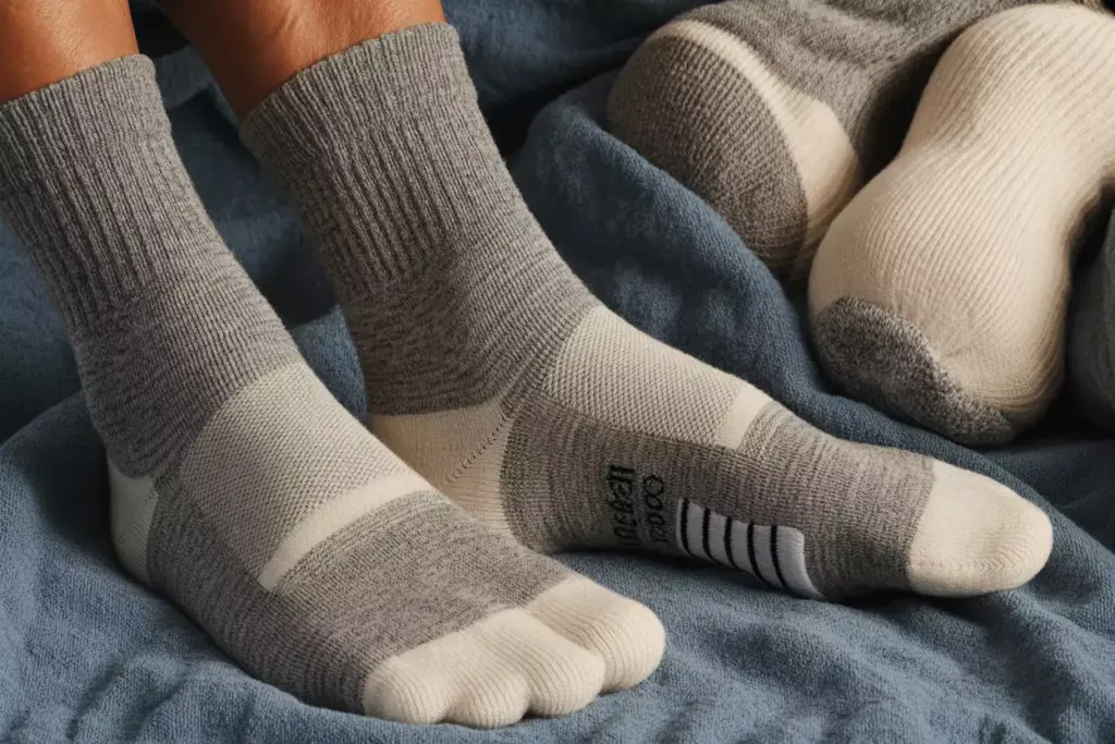 Medium weight merino wool golf socks with cushioned heel