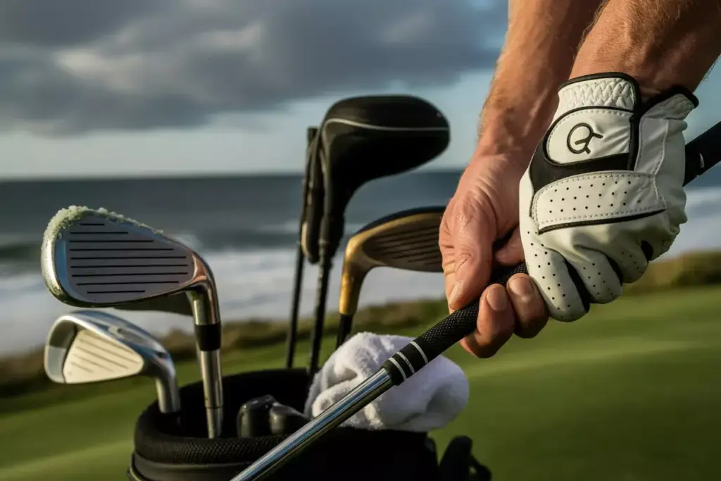 Close Up Of Golf Grip And Club Showing Humidity And Salt Corrosion