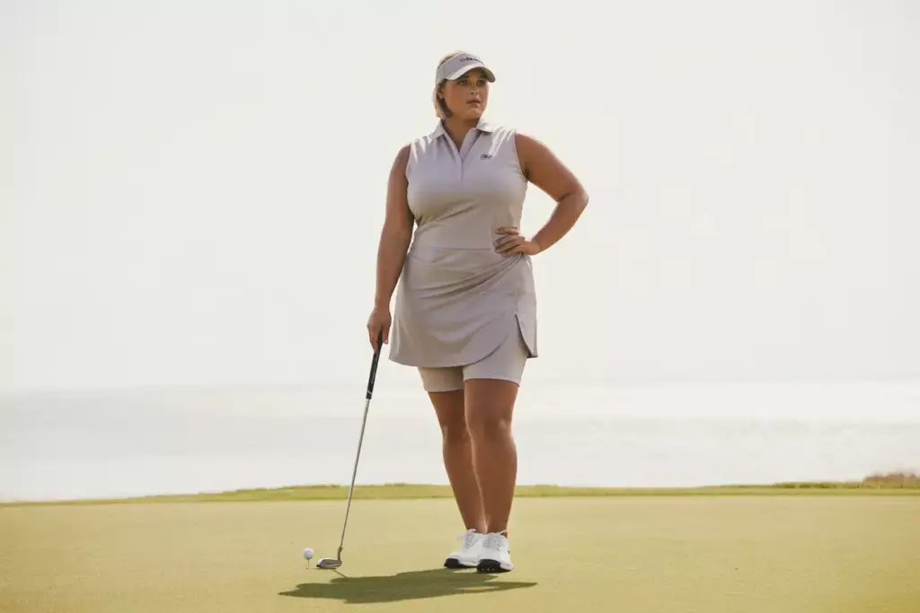 Plus size golfer sleeveless performance dress putting green
