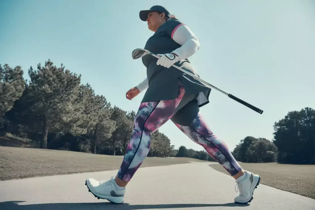 Plus size golfer athleisure leggings tunic walking cart path