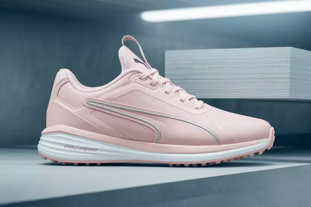 Puma ignite articulate pale pink foam midsole detail shot