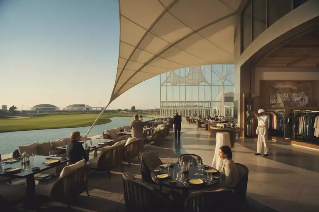 Luxurious Sail Shaped Clubhouse Interior With Panoramic Views