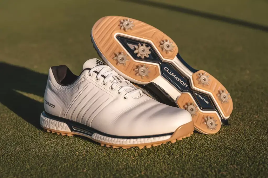 Tour360 xt sl golf shoes detail on course surface